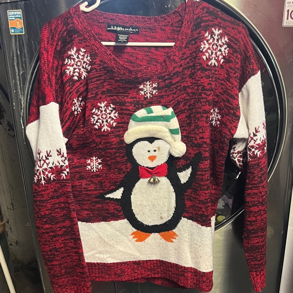 Holiday Editions Red Penguin Sweater